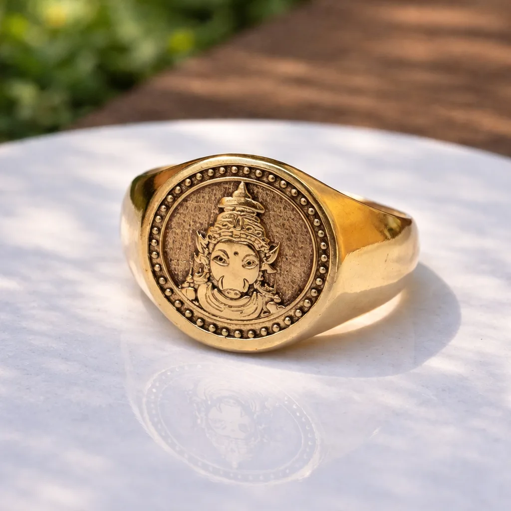 Varahi Amman Panchaloha Ring – Divine Protection Goddess Ring