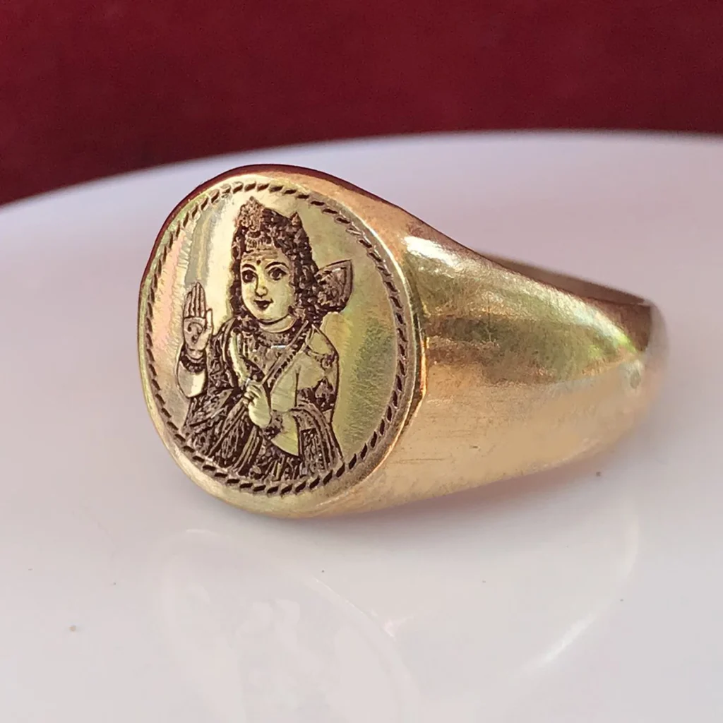Murugar Sketch Panchaloha Ring – Artistic Divine Murugan Ring