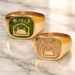 786 Islamic Mosque Gold Signet Ring