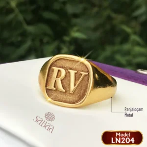 Personalized Square Initial Ring LN204