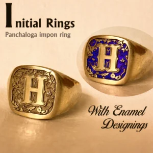 Stylish "H" initial Panchaloga Ring