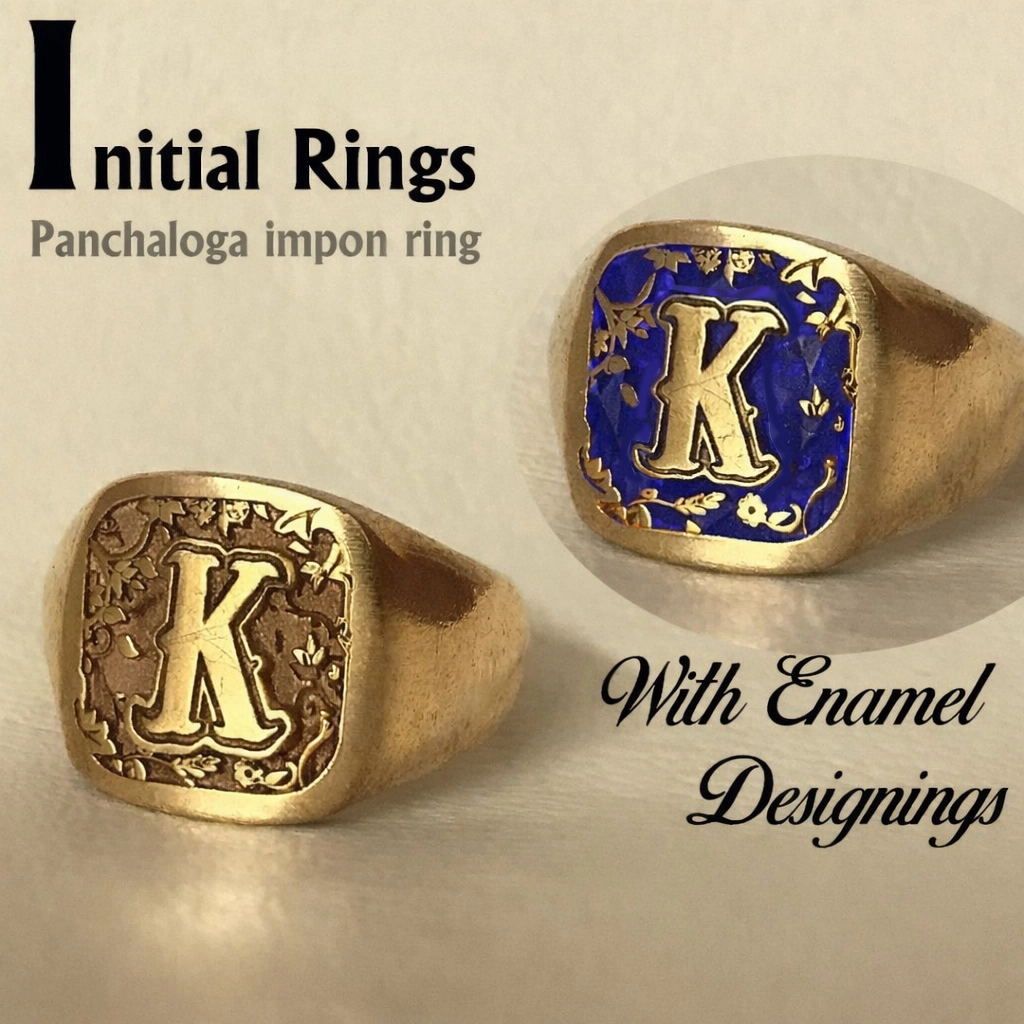 Stylish "K" initial Panchaloga Ring