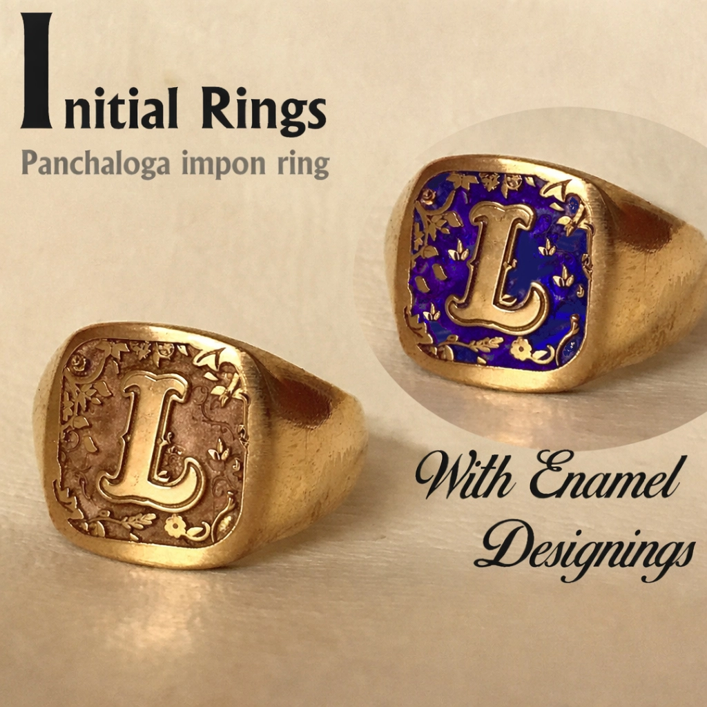 Stylish "L" initial Panchaloga Ring