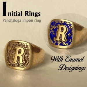 Stylish "R" initial Panchaloga Ring