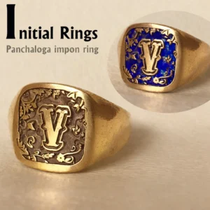 Stylish "V" initial Panchaloga Ring